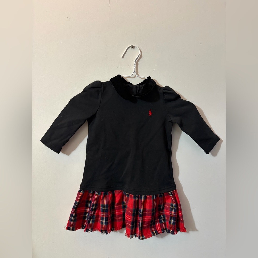 Girls Ralph Lauren Polo 3T Black and Red Plaid Dress Tote11